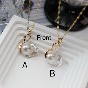 Large Swan Baroque Pearl Necklace Option  A or B